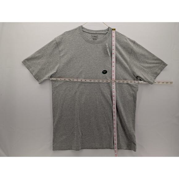 NWT L.L. Bean Men's Carefree Unshrinkable Short Sleeve Tee in Heather Grey XL - Picture 6 of 6